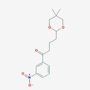 molecular formula C16H21NO5 B1360767 4-(5,5-Dimethyl-1,3-dioxan-2-YL)-3'-nitrobutyrophenone CAS No. 898786-27-1