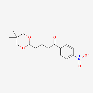 molecular formula C16H21NO5 B1360768 4-(5,5-Dimethyl-1,3-dioxan-2-YL)-4'-nitrobutyrophenone CAS No. 898786-30-6