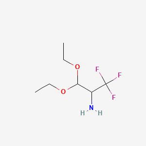 molecular formula C7H14F3NO2 B13607703 3,3-Diethoxy-1,1,1-trifluoropropan-2-amine 