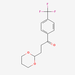 B1360771 3-(1,3-Dioxan-2-YL)-4'-trifluoromethylpropiophenone CAS No. 898786-59-9