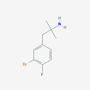 molecular formula C10H13BrFN B13607715 1-(3-Bromo-4-fluorophenyl)-2-methylpropan-2-amine 