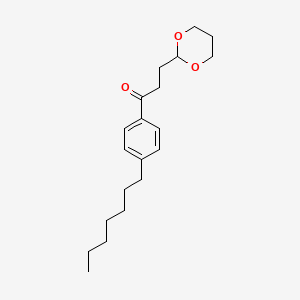 molecular formula C20H30O3 B1360773 3-(1,3-Dioxan-2-YL)-4'-heptylpropiophenone CAS No. 898787-19-4