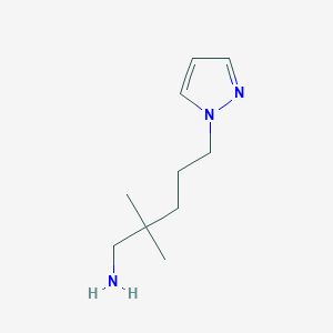 molecular formula C10H19N3 B13607746 2,2-Dimethyl-5-(1h-pyrazol-1-yl)pentan-1-amine 
