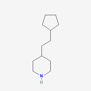 molecular formula C12H23N B13607765 4-(2-Cyclopentylethyl)piperidine 