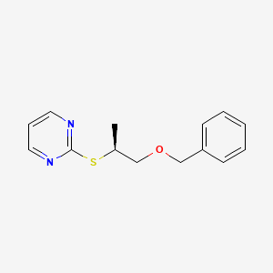 molecular formula C14H16N2OS B13607767 2-{[(2S)-1-(benzyloxy)propan-2-yl]sulfanyl}pyrimidine 