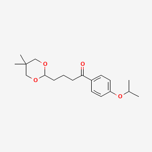 molecular formula C19H28O4 B1360778 4-(5,5-Dimethyl-1,3-dioxan-2-YL)-4'-isopropoxybutyrophenone CAS No. 898755-81-2
