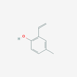 molecular formula C9H10O B13607780 2-Ethenyl-4-methylphenol 
