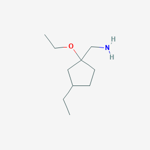 molecular formula C10H21NO B13607793 (1-Ethoxy-3-ethylcyclopentyl)methanamine 