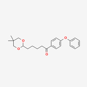 molecular formula C23H28O4 B1360780 5-(5,5-Dimethyl-1,3-dioxan-2-YL)-4'-phenoxyvalerophenone CAS No. 898755-88-9