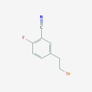 molecular formula C9H7BrFN B13607809 5-(2-Bromoethyl)-2-fluorobenzonitrile 