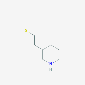 molecular formula C8H17NS B13607815 3-(2-(Methylthio)ethyl)piperidine 