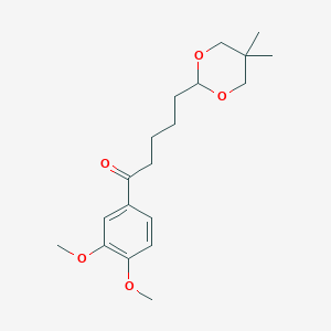 3',4'-Dimethoxy-5-(5,5-dimethyl-1,3-dioxan-2-YL)valerophenone