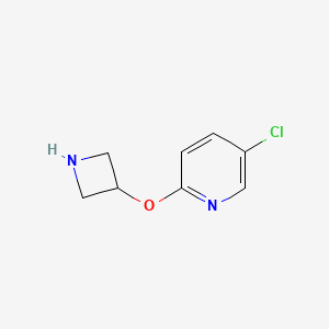 molecular formula C8H9ClN2O B13607826 2-(Azetidin-3-yloxy)-5-chloropyridine 