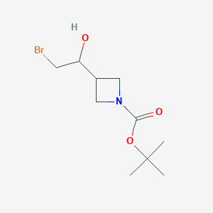 molecular formula C10H18BrNO3 B13607828 Tert-butyl 3-(2-bromo-1-hydroxyethyl)azetidine-1-carboxylate 
