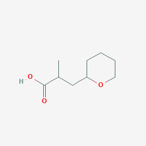 molecular formula C9H16O3 B13607829 2-Methyl-3-(tetrahydro-2h-pyran-2-yl)propanoic acid 