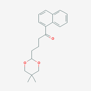 molecular formula C20H24O3 B1360785 4-(5,5-Dimethyl-1,3-dioxan-2-YL)-1'-butyronaphthone CAS No. 898756-29-1
