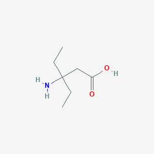 molecular formula C7H15NO2 B13607872 3-Amino-3-ethylpentanoic acid 