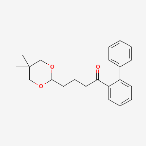 molecular formula C22H26O3 B1360788 4-(5,5-Dimethyl-1,3-dioxan-2-YL)-2'-phenylbutyrophenone CAS No. 898756-56-4