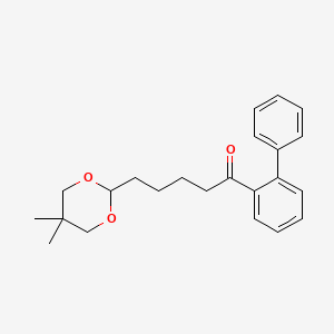molecular formula C23H28O3 B1360789 5-(5,5-Dimethyl-1,3-dioxan-2-YL)-2'-phenylvalerophenone CAS No. 898756-59-7