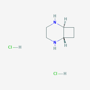 molecular formula C6H14Cl2N2 B13607892 rac-(1R,6R)-2,5-diazabicyclo[4.2.0]octanedihydrochloride,trans 