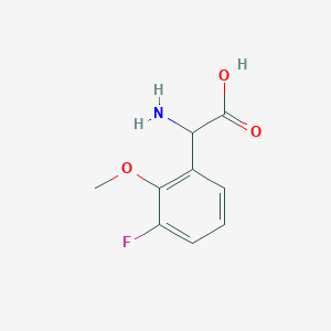 molecular formula C9H10FNO3 B13607898 2-Amino-2-(3-fluoro-2-methoxyphenyl)acetic acid 