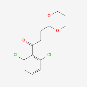 molecular formula C13H14Cl2O3 B1360792 2',6'-Dichloro-3-(1,3-dioxan-2-YL)propiophenone CAS No. 898756-97-3