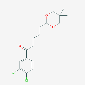 3',4'-Dichloro-5-(5,5-dimethyl-1,3-dioxan-2-YL)valerophenone