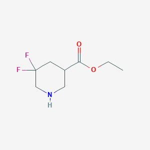 molecular formula C8H13F2NO2 B13607952 Ethyl 5,5-difluoropiperidine-3-carboxylate 