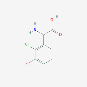 molecular formula C8H7ClFNO2 B13607959 2-Amino-2-(2-chloro-3-fluorophenyl)acetic acid CAS No. 1270324-46-3