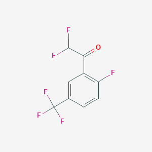 molecular formula C9H4F6O B13607961 2,2-Difluoro-1-(2-fluoro-5-(trifluoromethyl)phenyl)ethanone 