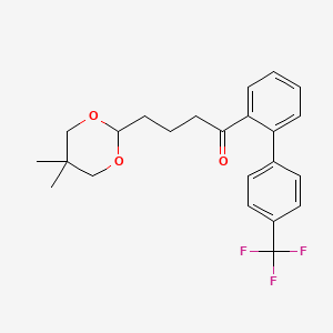 molecular formula C23H25F3O3 B1360800 4-(5,5-Dimethyl-1,3-dioxan-2-yl)-2'-[(4-trifluoromethyl)phenyl]butyrophenone CAS No. 898757-59-0