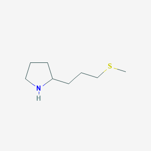 molecular formula C8H17NS B13608005 2-(3-(Methylthio)propyl)pyrrolidine 