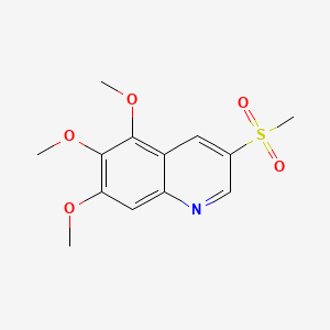 molecular formula C13H15NO5S B13608007 3-Methanesulfonyl-5,6,7-trimethoxyquinoline 