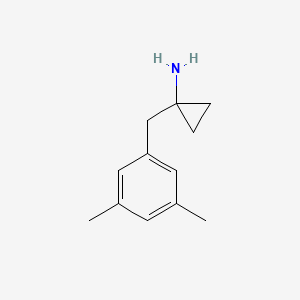 molecular formula C12H17N B13608040 1-(3,5-Dimethylbenzyl)cyclopropan-1-amine 