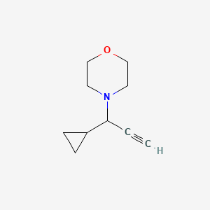 molecular formula C10H15NO B13608061 4-(1-Cyclopropylprop-2-yn-1-yl)morpholine 