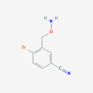 molecular formula C8H7BrN2O B13608075 3-[(Aminooxy)methyl]-4-bromobenzonitrile 