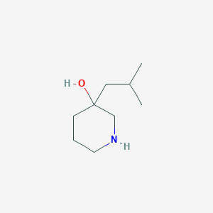 molecular formula C9H19NO B13608104 3-Isobutylpiperidin-3-ol 