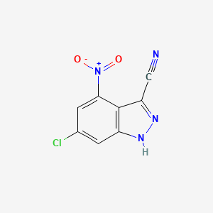 molecular formula C8H3ClN4O2 B1360811 6-氯-4-硝基-1H-吲唑-3-碳腈 CAS No. 885519-37-9