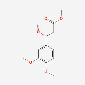 molecular formula C12H16O5 B13608176 Methyl (R)-3-(3,4-dimethoxyphenyl)-3-hydroxypropanoate 