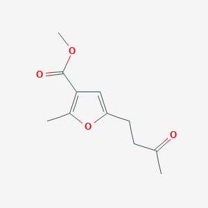 molecular formula C11H14O4 B13608225 Methyl 2-methyl-5-(3-oxobutyl)furan-3-carboxylate 