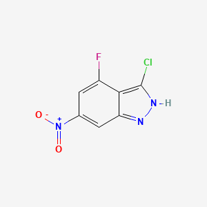 molecular formula C7H3ClFN3O2 B1360823 3-Chloro-4-fluoro-6-nitro-1H-indazole CAS No. 885520-10-5