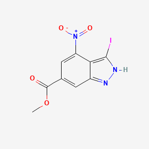 molecular formula C9H6IN3O4 B1360827 Methyl 3-iodo-4-nitro-1H-indazole-6-carboxylate CAS No. 885520-73-0