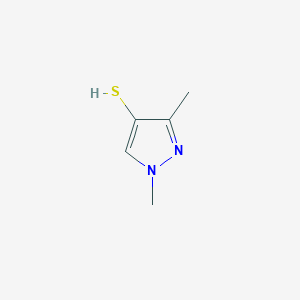 molecular formula C5H8N2S B13608294 1,3-dimethyl-1H-pyrazole-4-thiol 