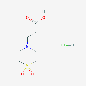 molecular formula C7H14ClNO4S B1360833 3-(1,1-Dioxo-1,4-thiazinan-4-yl)propanoic acid;hydrochloride CAS No. 857473-42-8