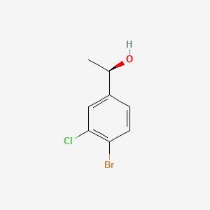 molecular formula C8H8BrClO B13608333 (1R)-1-(4-bromo-3-chlorophenyl)ethan-1-ol 