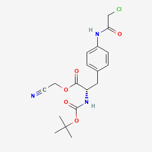 molecular formula C18H22ClN3O5 B13608407 cyanomethyl(2S)-2-{[(tert-butoxy)carbonyl]amino}-3-[4-(2-chloroacetamido)phenyl]propanoate 