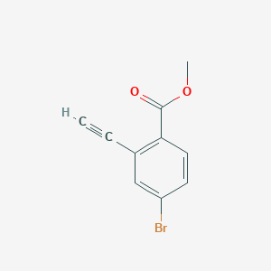molecular formula C10H7BrO2 B13608464 Methyl 4-bromo-2-ethynylbenzoate 