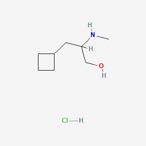 molecular formula C8H18ClNO B13608465 3-Cyclobutyl-2-(methylamino)propan-1-olhydrochloride 