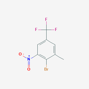 molecular formula C8H5BrF3NO2 B13608499 2-Bromo-1-methyl-3-nitro-5-(trifluoromethyl)benzene 