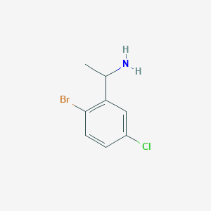 molecular formula C8H9BrClN B13608511 1-(2-Bromo-5-chlorophenyl)ethanamine 